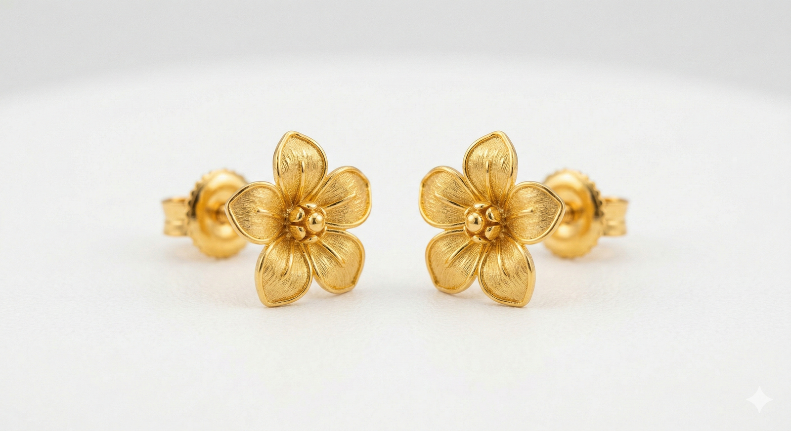 Floral Gold Stud Earrings